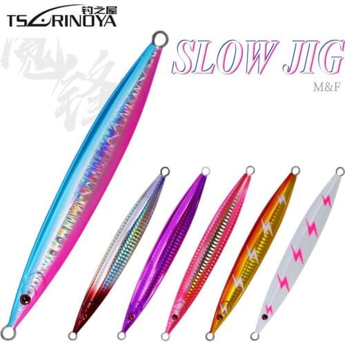 TSURINOYA M&F 110g 130g 165g 200g Slow Jigging Metal Fishing Lure Paillette Knife Wobbler Hard Jig Bait Saltwater Leurre Peche