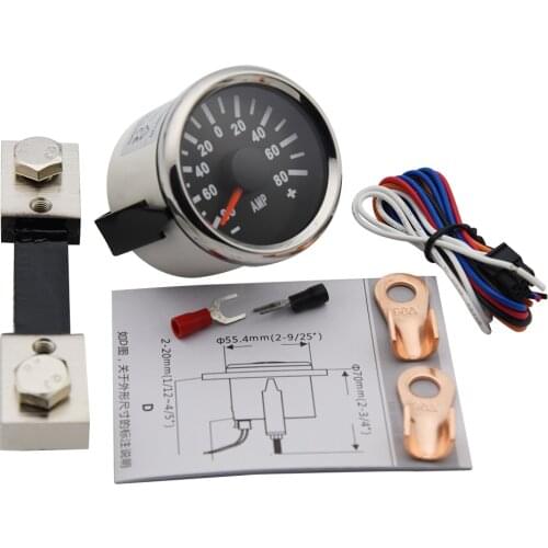 Amperemeter 150A painel universal moto Car boat 52mm AMP Current Meter Gauge 9-32v with red backlight for Car motorcycle Auto