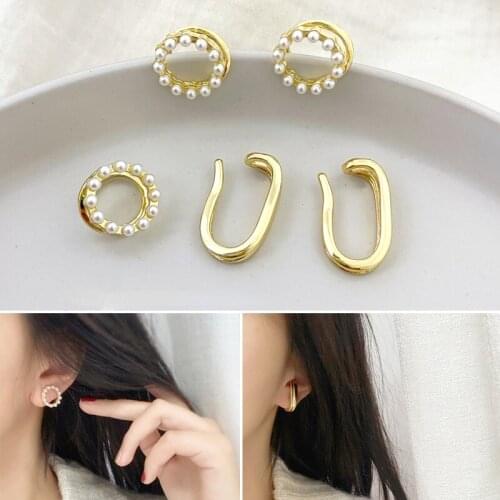 High sense ear bone ring without pierced ear clip point pearl ear bone clip simple and cool style DIY earring earring material