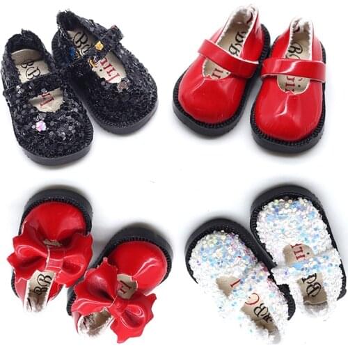 1 Pair Of 3.2cm 1/8 Scale Doll Bowknot Shoes For Mini Leather Shoes for Clothing Accessories Toys