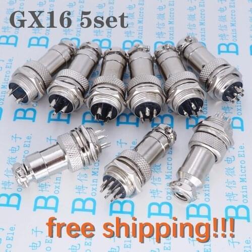 100set=200pcs GX16 GX16-4 4P 4Pin 16mm Male&Female Wire Panel Connector plug Circular Aviation Connector Socket Plug