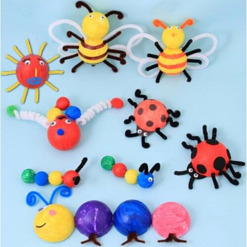 100pcs Montessori Materials Educational Toy Chenille Children Colorful Handmade Plush Educational Toys