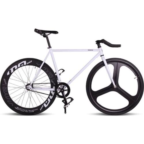 Magnesium Alloy Wheel 3 Spokes Fixie Bicycle Fixed Gear Bike 700C*23 70mm Rim 52cm Frame DIY Bike Complete Cycling Accessories