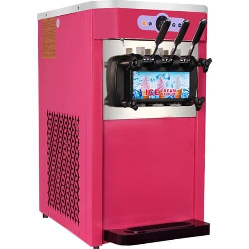 3 Flavors Ice Cream Maker Commercial Soft Ice Cream Machine Yogurt Ice Cream Milkshake Vending Makers red/green 18-22L/H XY-BQL