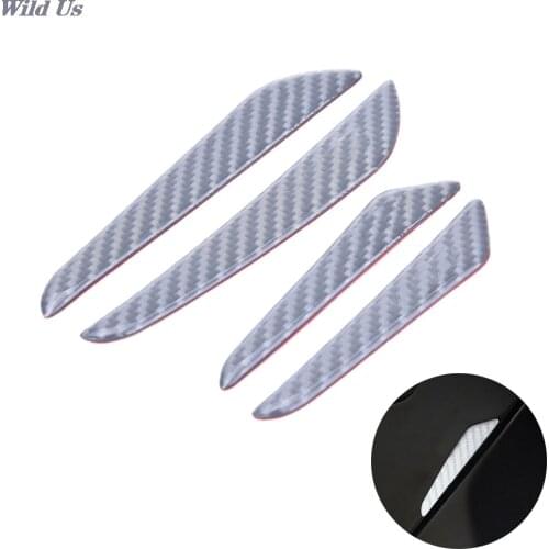 4Pcs 2017 ar Door Protector Fiber Door side Edge Protection Guards Stickers for Every car Carbon fiber