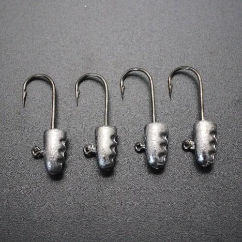 5pcs Fishing Lead Head Hook 3.3g 33mm Micro Jig Head Hook Soft Lure Worm Jigging Hook Rockfish Hook Fishing Tackle Accessories