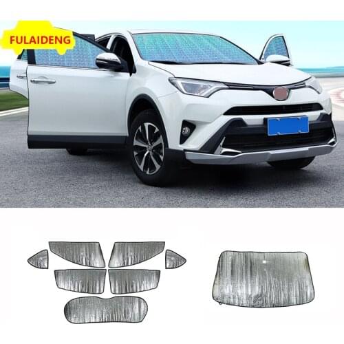 8pcs For Toyota RAV4 2014-2018 Car Window Sun Shade Foldable Auto Visor Windshield Block Cover Sunshade Reflective