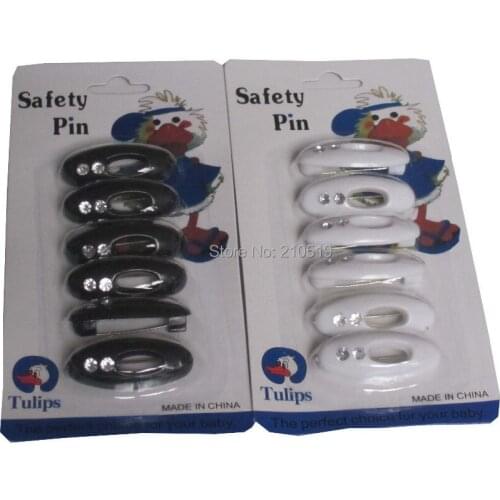 B163 fashion white color black color plastic safey scarf pins