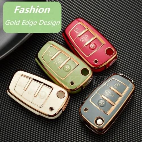Electroplating TPU Car Key Case Cover Protective Shell For Audi C6 R8 A1 A3 Q3 A4 A5 Q5 A6 S6 A7 B6 B7 B8 8P 8V 8L TT RS Sline