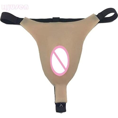 Fake Vagina Underwear G-Strings with Vagina Insertable Ajusen Drag Queen for Crossdresser Transgender Shemale