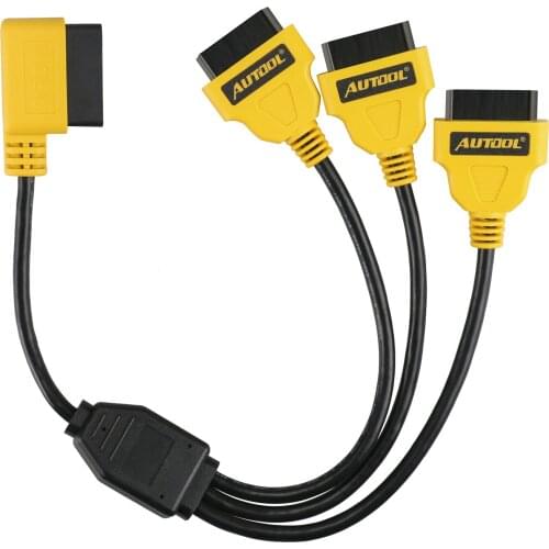 AUTOOL OBD2 Cable 1 To 3 Converter Adapter 50cm OBD2 splitter Y Cable J1962M to 3-J1962F splitter OBD2 Extension Cable