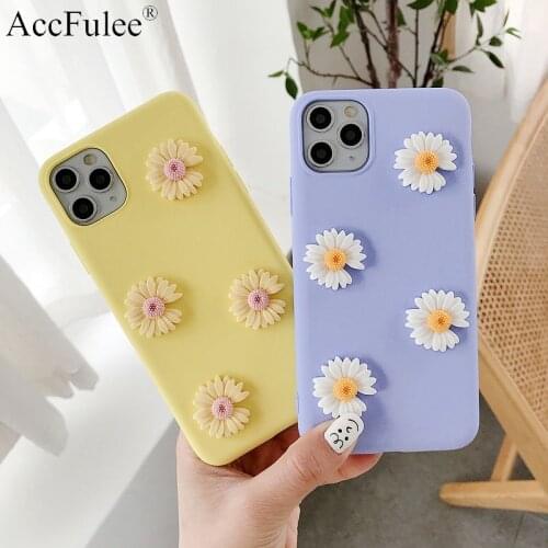 Korea Cute 3D Flower Silicon Case for Huawei Mate 40 30 20 10 9 SE Y3 II Y3 2017 Y5 Lite 2018 Y5 II Soft TPU Matte Cover