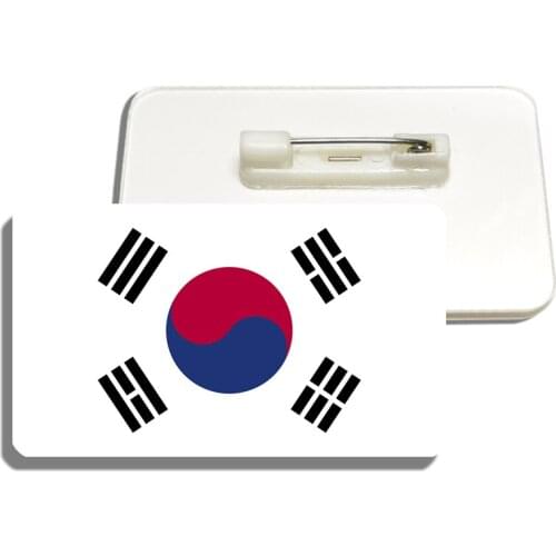 Korean National Flag Brooch Korea Pride Flag Pin For Backpacks Hat Clothes Large Acrylic Patriotic Badge