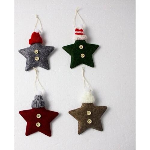 4 Pcs Five-pointed Star Doll Pendants Ornaments Xmas Tree Ornament Doll Kids Gift for Home Christmas Tree Decorations Navidad