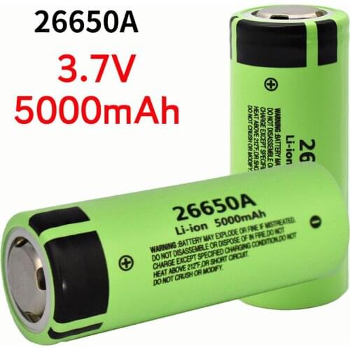 NEW 100% Original 26650A batterty 3.7V 5000mAh High Capacity 26650 Li-ion Rechargeable Batteries