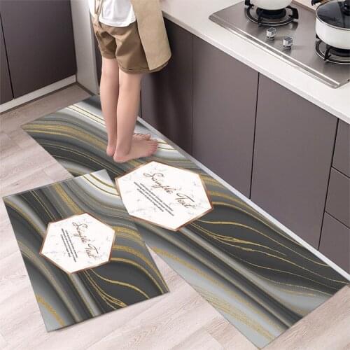 Fashionable Simple Nordic StyleWaterproof Kitchen Floor Mat Household Carpet Long Strip Door Mat Modern Home Decor