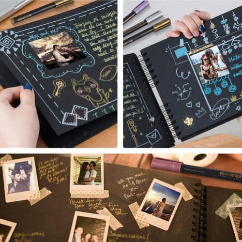 Fashion DIY Manual Photo Album Ribbon Bowtie Design Ribbon Scrapbook Crafts Family Photos Paper Album Memory Souvenir Book Gift