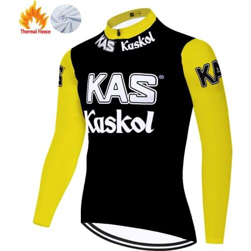 Kas Retro Winter Thermal Fleece Invierno Jersey Velo Homme Camisa Masculina Cyclisme Maillot Ciclismo Hombre Maillot Ciclismo
