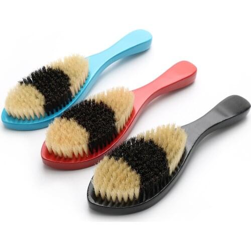 Natural Boar Bristle bristle hair long curved Beard Brush Mustache Mens Facial Hair Beard Care Shaving Brush Custom LOGO G1121