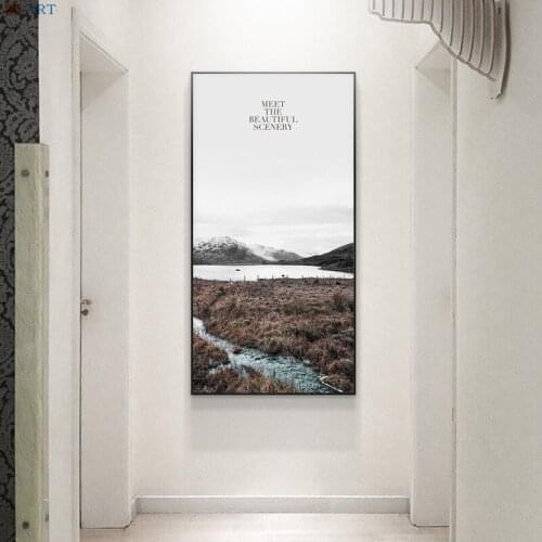 Nordic Snow Mountain Print Modern Wall Art Nature Poster Landscape Canvas Painting Decoration Picture Home Decor No Frame