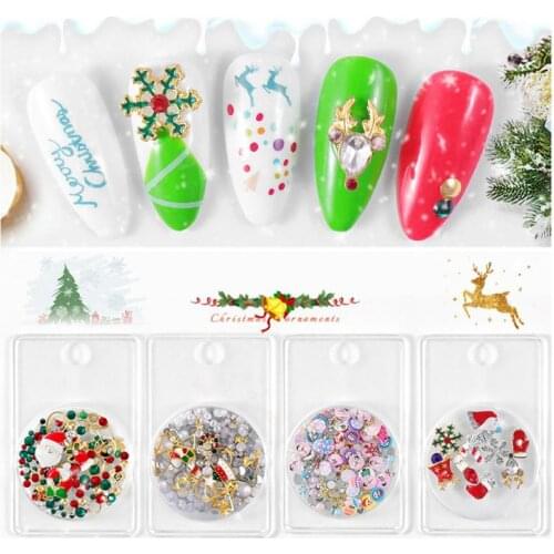 New Christmas Series Nail Art Metal Decorations 3d Diamonds Nail Art Glitter Rhinestones Nail Supplies Jewelry Nail Decoration