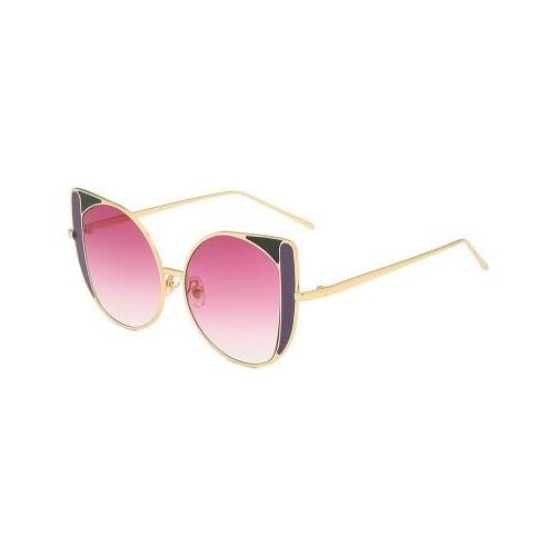New Metal Cateye Colouring Sunglasses With Gradient Colors for Women in Street Wholesale UV400 Shades Glasses