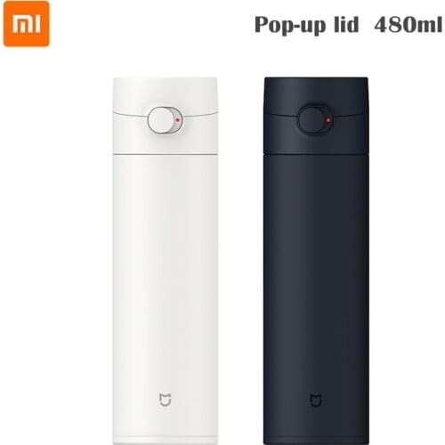 Original Newest Xiaomi Mijia Water Cup 480mL Thermos Keep Warm/Cold Cup Travel Portable 316L Stainless Steel Pop-up Lid Design