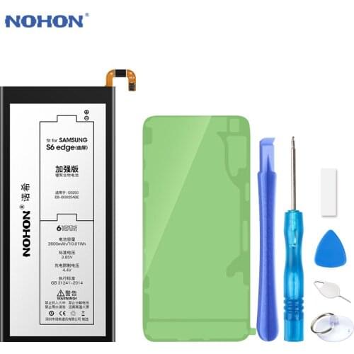 Original NOHON Battery EB-BG925ABE For Samsung Galaxy S6 edge G9250 S6edge 2600mAh Replacement Batteries Bateria Free Tools
