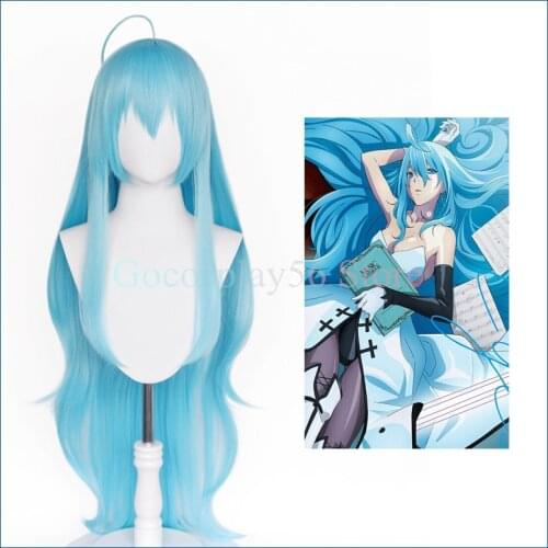 Diva Vivy Wig Cosplay Fluorite Eyes Song AI Long Sky Blue Straight Ponytail Heat Resistant Hair Women Role Play