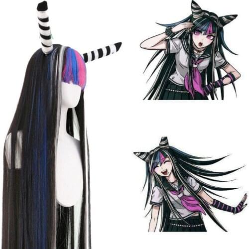 Danganronpa Dangan-Ronpa Ibuki Mioda Anime Cosplay Wigs Long Straight Hair Props New 2022