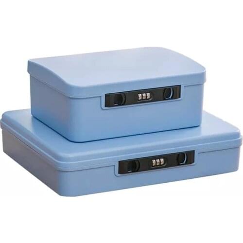 Portable Durable ABS Safe Case 3 Combination Lock Mini Safe Box for Home Office Cash Document Jewelry Card Organizer Holder