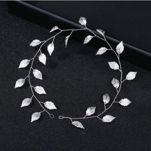 Golden Leaf Headbands For Girl Wedding Bride Headbands Prom Party Headpiece For Women Hair Decoration Hairbands