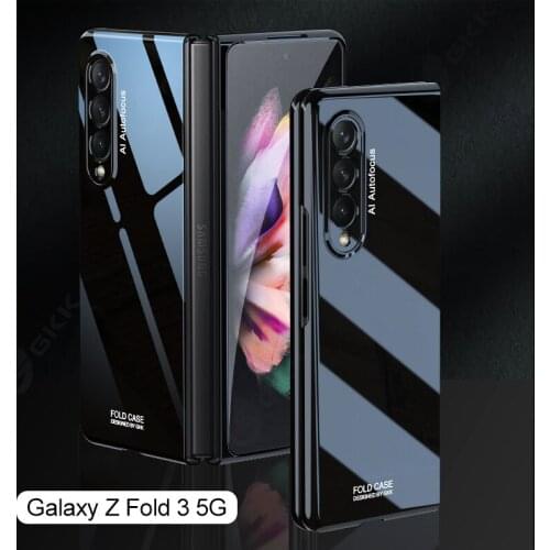 Luxury Bright Painted Case For Samsung Galaxy Z Fold 3 2 5G Anti-knock Full Protection Hard Cover For Samsung Z Fold 3 2 5G Case