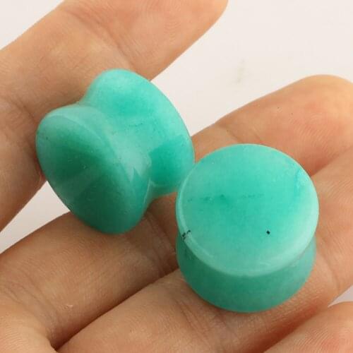 TIANCIFBYJS Natural Stone Ear Plug Gauge Double Flared Ear Expander Flesh Tunnel Body Jewelry Piercing Cartilage Earring 6 Sizes