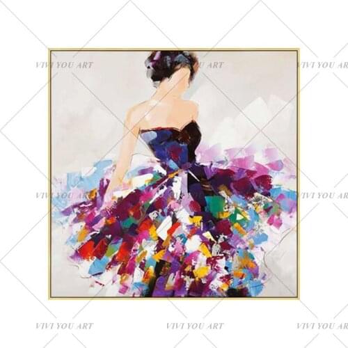 Modern Home Decoration Wall Art Hand-painted Ballet Dancer Oil Painting On Canvas Handmade Girl Dancers Paintings Oils Picture