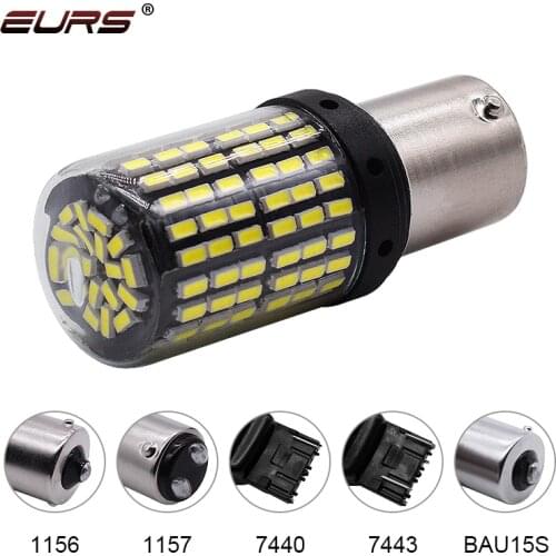 2pcs Canbus S25 3014 144smd 1156 P21W BA15S LED BAY15D BAU15S PY21W T20 LED 7440 7443 T25 3156 3157 1157 led light Bulbs 12V