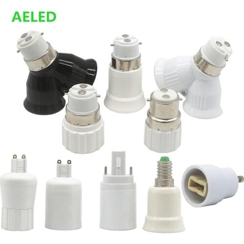 Led Lamp Bulb Base Conversion Holder Converter Socket Adapter GU10 G9 B22 E27 E14 G24 Fireproof Material For Home Light&Lighitng