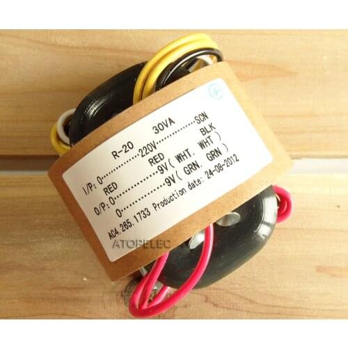 220V 30W R-Core Transformer 9V+9V for Audio Amplifier Preamp AMP DAC R Core
