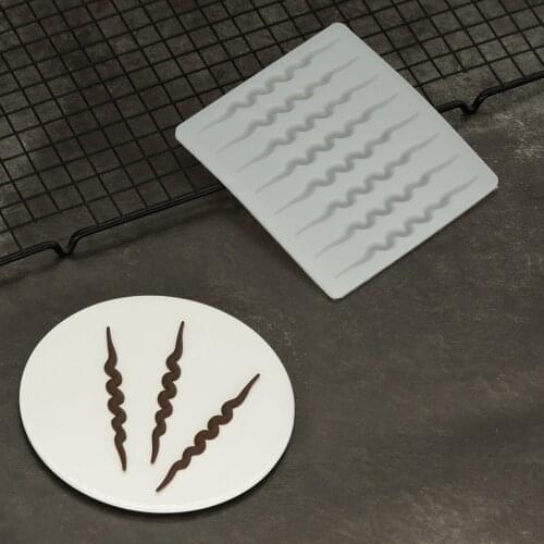 Twisted Stripe Shape Chocolate Mold For Cake Decorating Silicone Mould DIY Garnish For Dessert Ice Cream Parfait Sundae