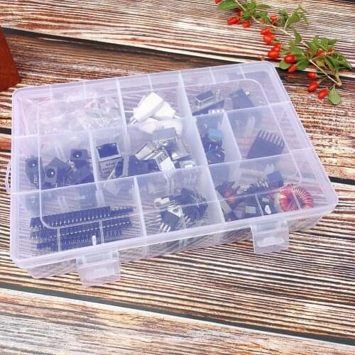 2PCS Detachable PP Plastic Boxes Clear Plastic Tool parts Box 24 Grid Storage Container Multi Purpose Storage Box Organizer