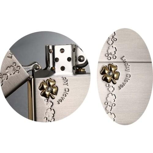 Lighter lucky four-leaf clover piece creative windproof lettering mens custom lighters for boyfriend gift