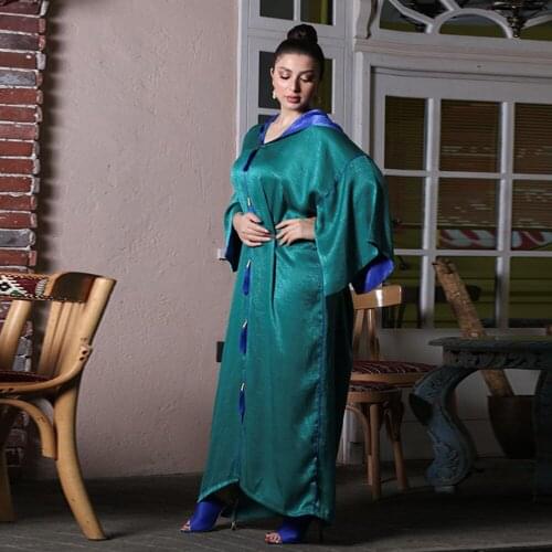 Eid Turkey Islam Arabic Muslim Hijab Dress Robe Mubarak Satin Kaftan Abaya Dubai Longue Femme Musulmane Dresses For Women Caftan