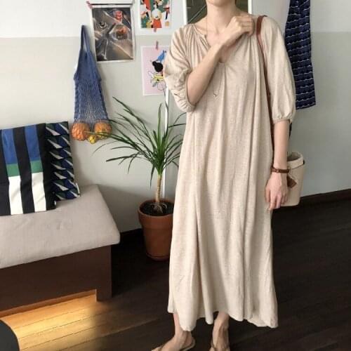 Women Vintage Long Sleeve Buttons Cotton Mini Shirt Dresses SumDrawstring Vestidos Female Womens Spri Dress Party Oversize Long