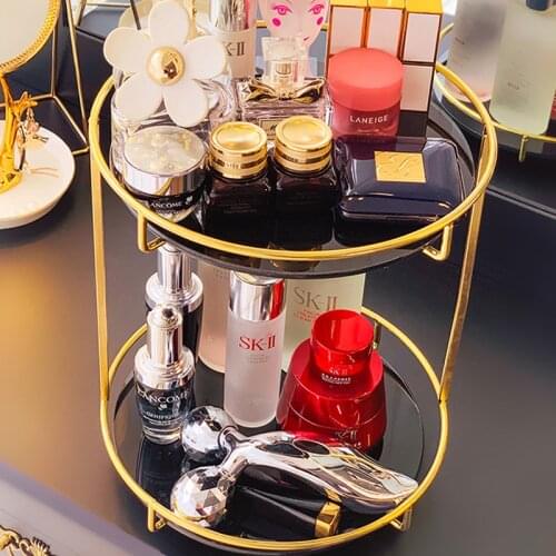Golden 1PC 360 Degrees Rotating Cosmetic Storage Rack Lipstick Jewelry Case Holder Display Stand Cosmetic Box MakeUp Organizer