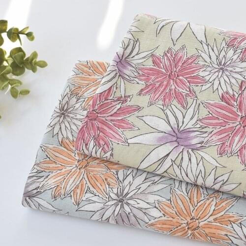 0.5meter cotton vintage large flower fabric for Childrens skirt dress DIY Summer clothes bag handwork fabric art XMT