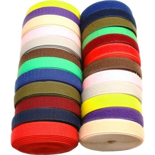 2Meters Pair 20mm Colorful Hook and Loop fastener Tape No Glue the hooks velcros Sewing-on Magic belt sticky DIY craft supplies