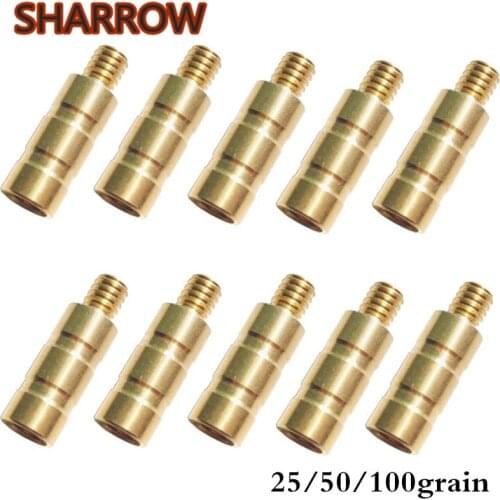 24Pcs 25/50/100Gr Archery Brass Arrow Weight Combo Screw Arrow Points Copper Insert For Outdoor Hunting Shooting Accessories