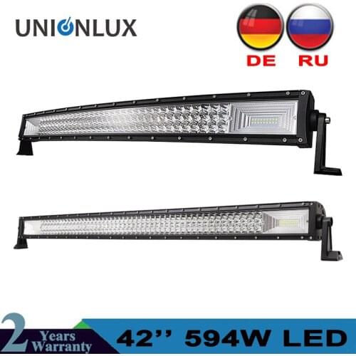3-Row LED Light Bar 42" Straight Curved Offroad LED Work Light Bar For 4x4 4WD Truck Trailer SUV ATV UTV Driving Lamp 12v 24v