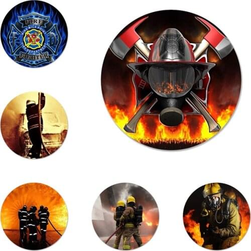 58mm Firefighter Heroes Fireman Badge Brooch Pin Accessories For Clothes Backpack Decoration gift