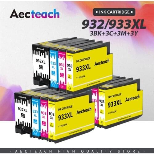 Aecteach 932XL 933 For HP932 933XL Replacement Ink Cartridge For HP Officejet 6100 6600 6700 7110 7610 7612 Printer
